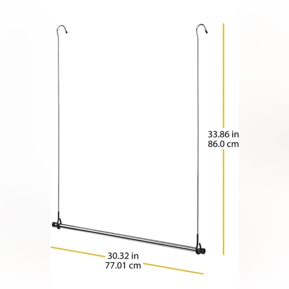 Chrome Metal Double Closet Rod - Picture 2 of 3